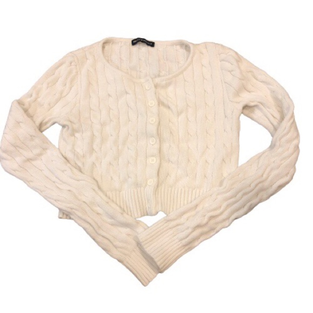 SOLD white knit athelia cardigan brandy melville